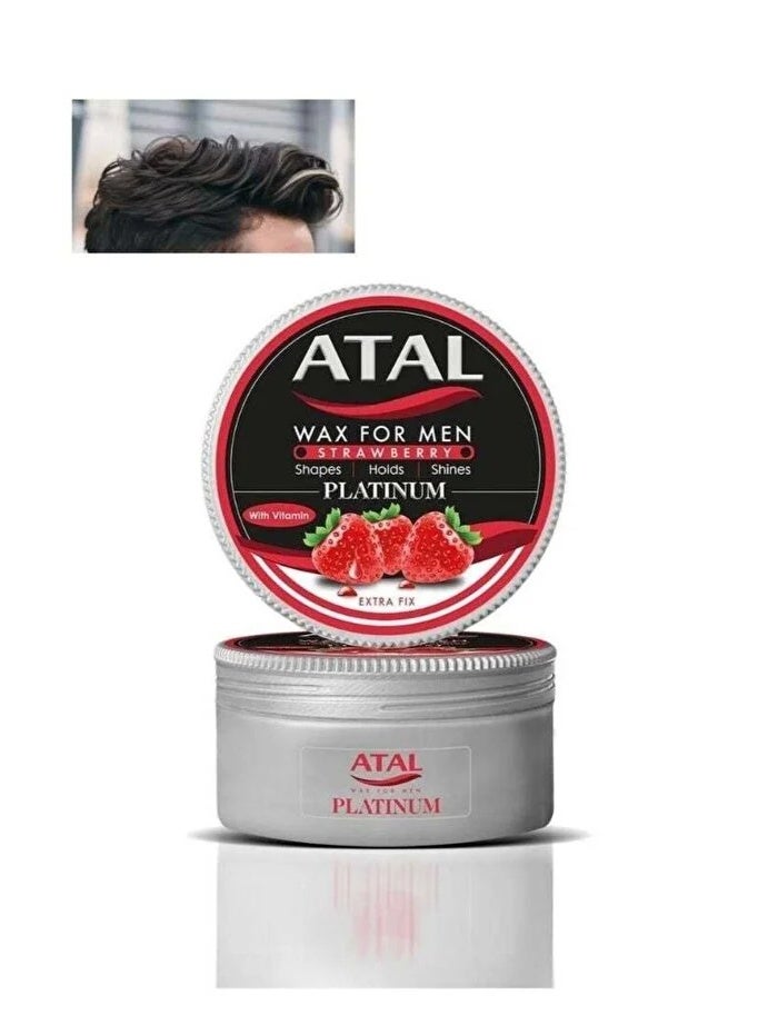 ATAL Platinum Hair Wax for Men – Strawberry Scent – Extra Fix Styling Wax
